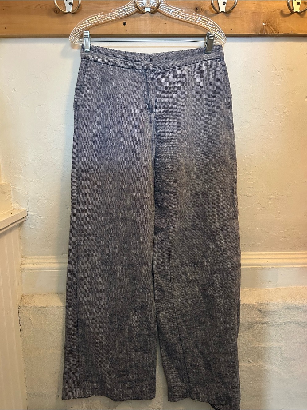 Zara Wide-Leg Pants in Heathered Blue-Gray